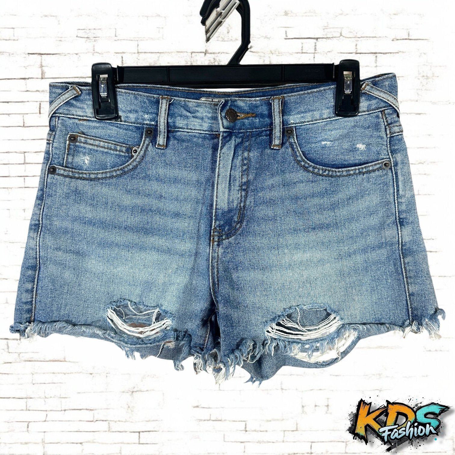 Free People Cut Off Distressed Denim Shorts 26