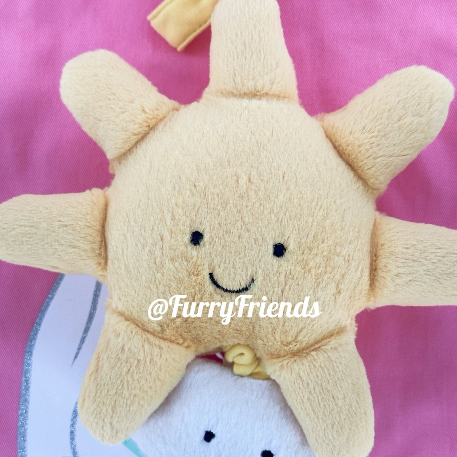 NWT jellycat Amuseable Sun Musical Pull include love heart bunny dust bag