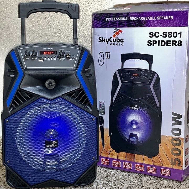 SkyCube Bluetooth Wireless Speaker Portable 8 +1 Tweeter 5000W P.M.P.O