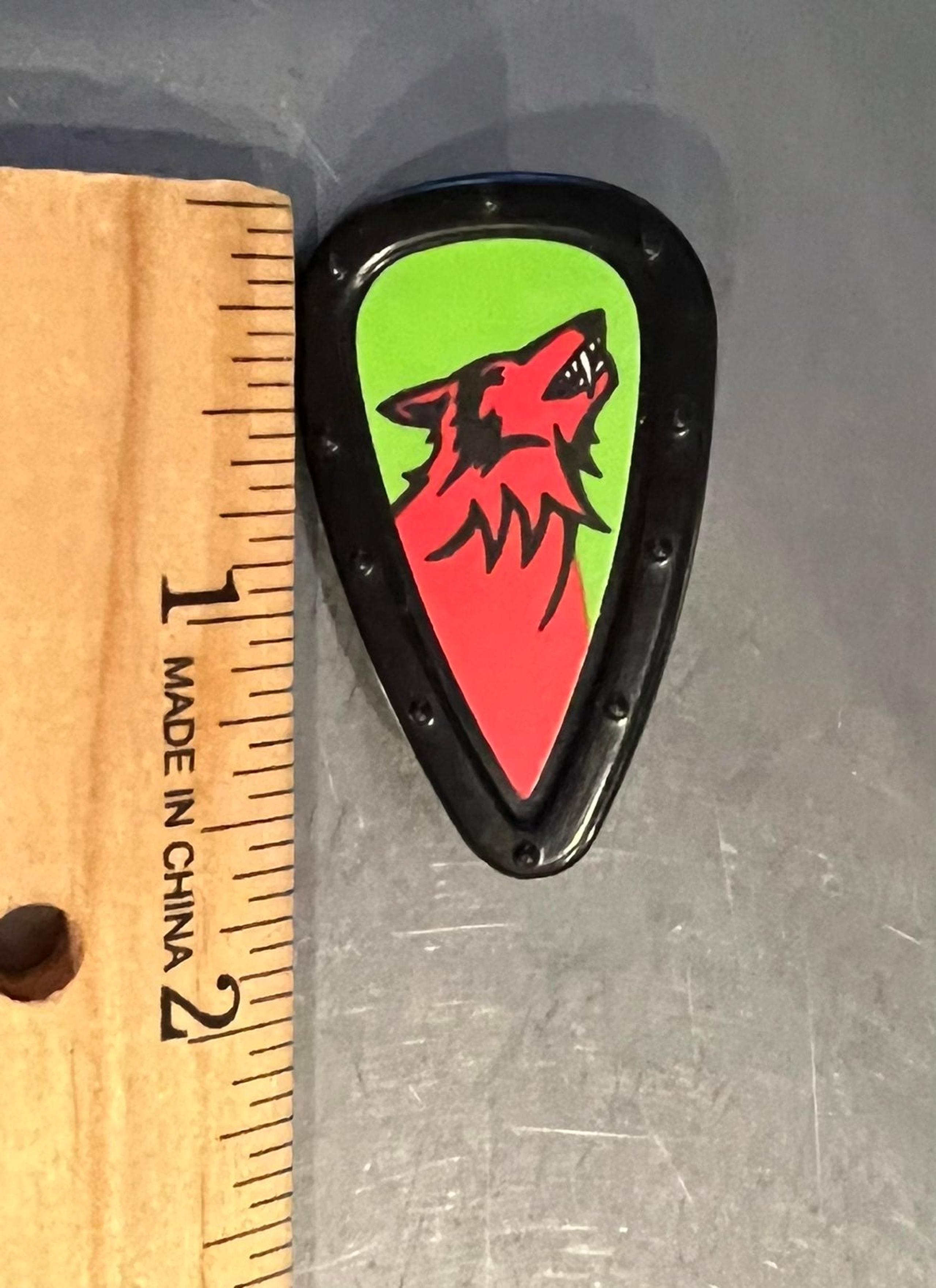 Playmobil Shield -  Black Green Red Wolf Knight Crest