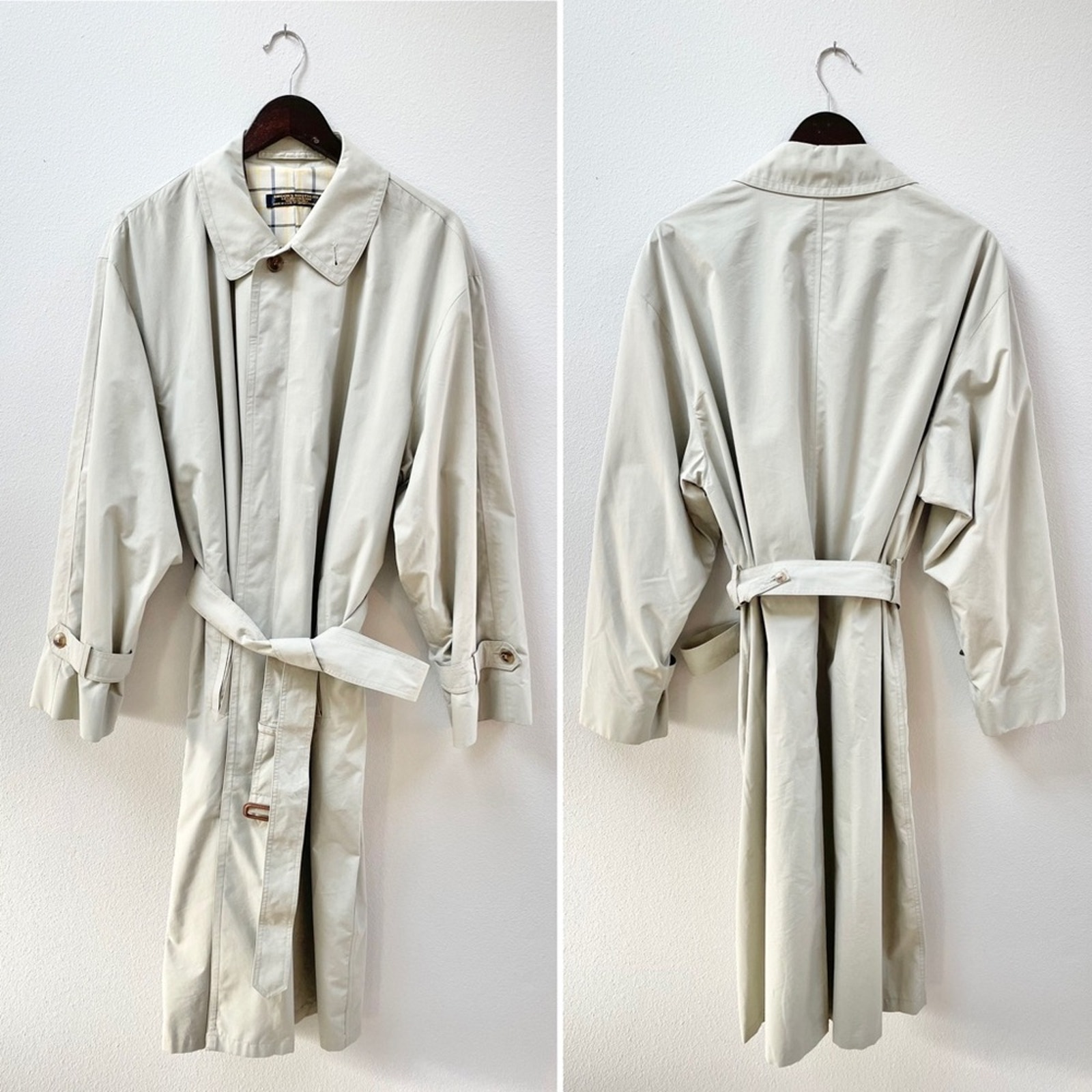 Brooks Brothers Long Single Breasted Lightweight Khaki Trench Coat Men’s 40R