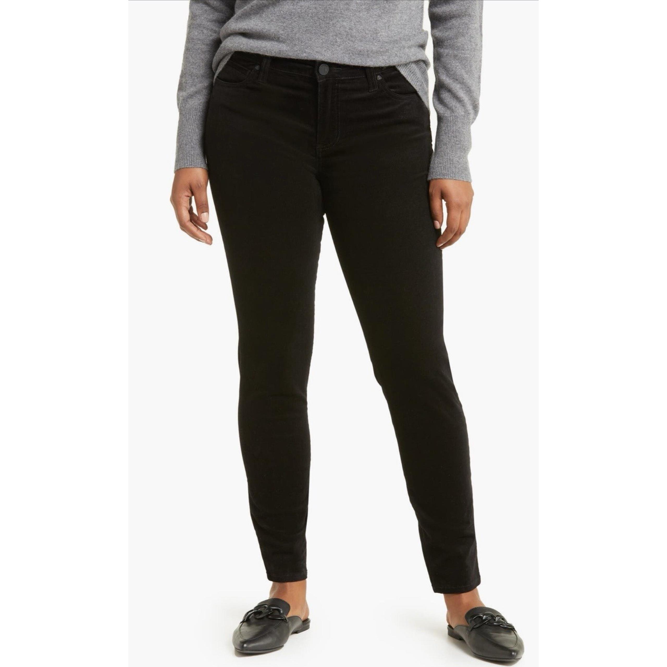 KUT From The Kloth Diana Stretch Corduroy Skinny Pants Women's 6 Black-MSRP $89