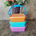 TUPPERWARE QUARTET CONTAINERS WITH HANDLE 3-PIECES