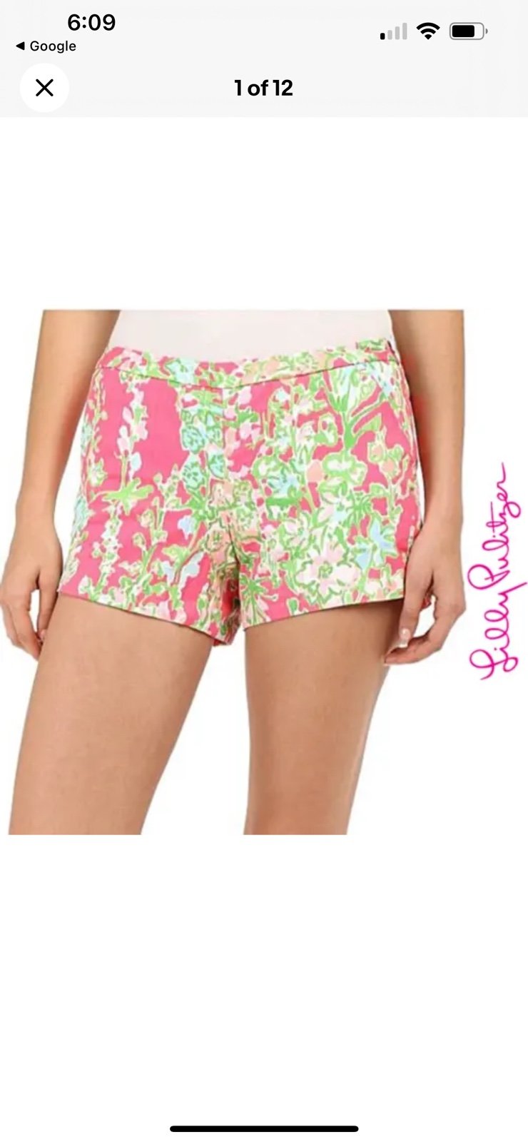 New Lilly Pulitzer Womens Adie Shorts 10 Flamingo Pink Southern Charm Cotton