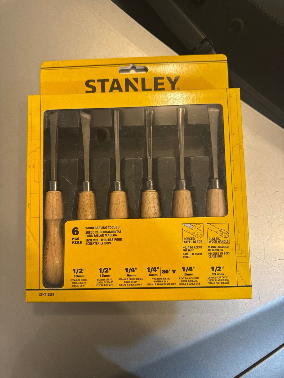 Stanley 6 piece wood carving tool set