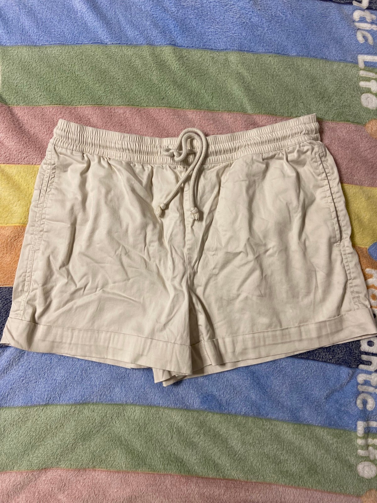 Cream LYOCELL Pull-On Bermuda Shorts