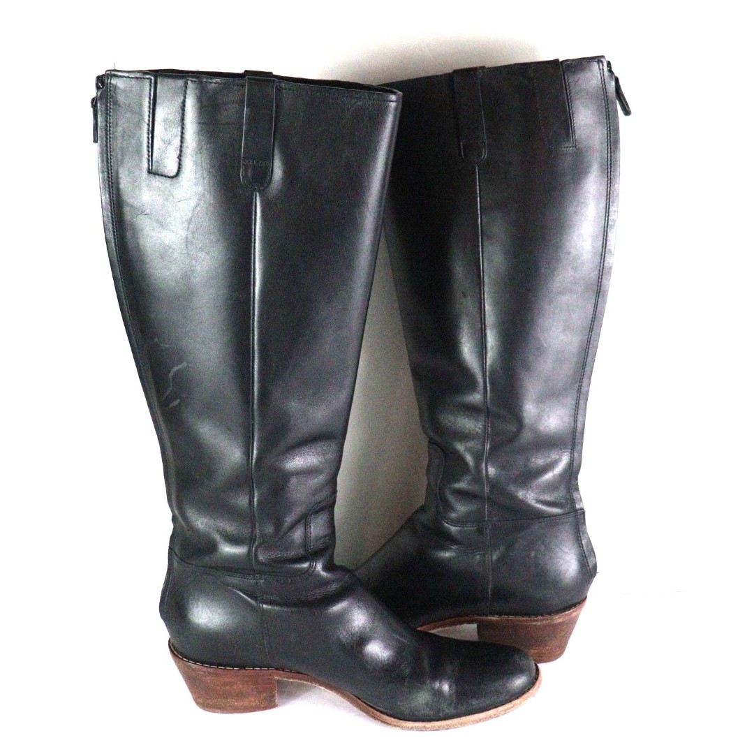 Cole Haan Wesley Tall Black Leather Boots 8