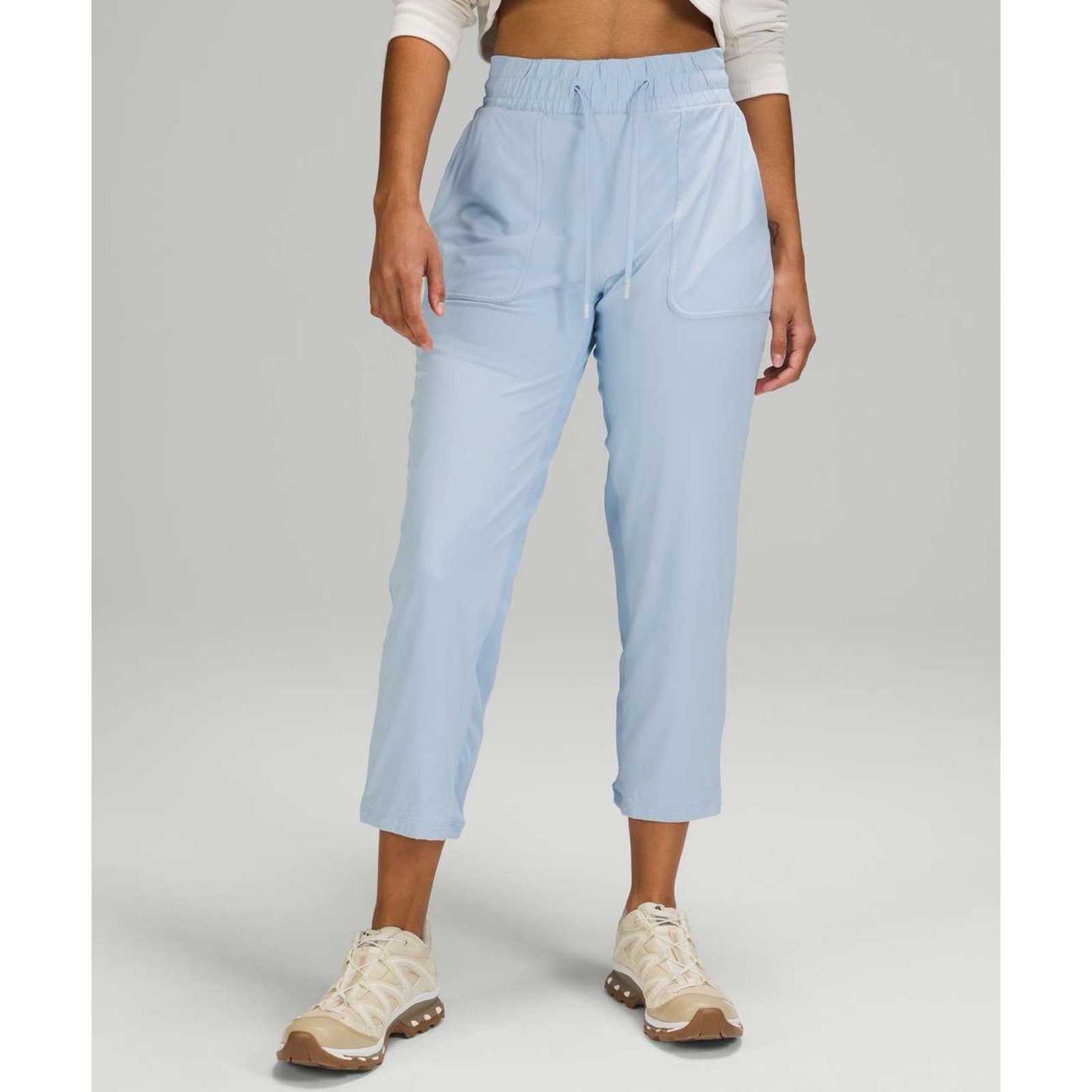 Lululemon Beyond the Studio Crop Blue Linen Size 10