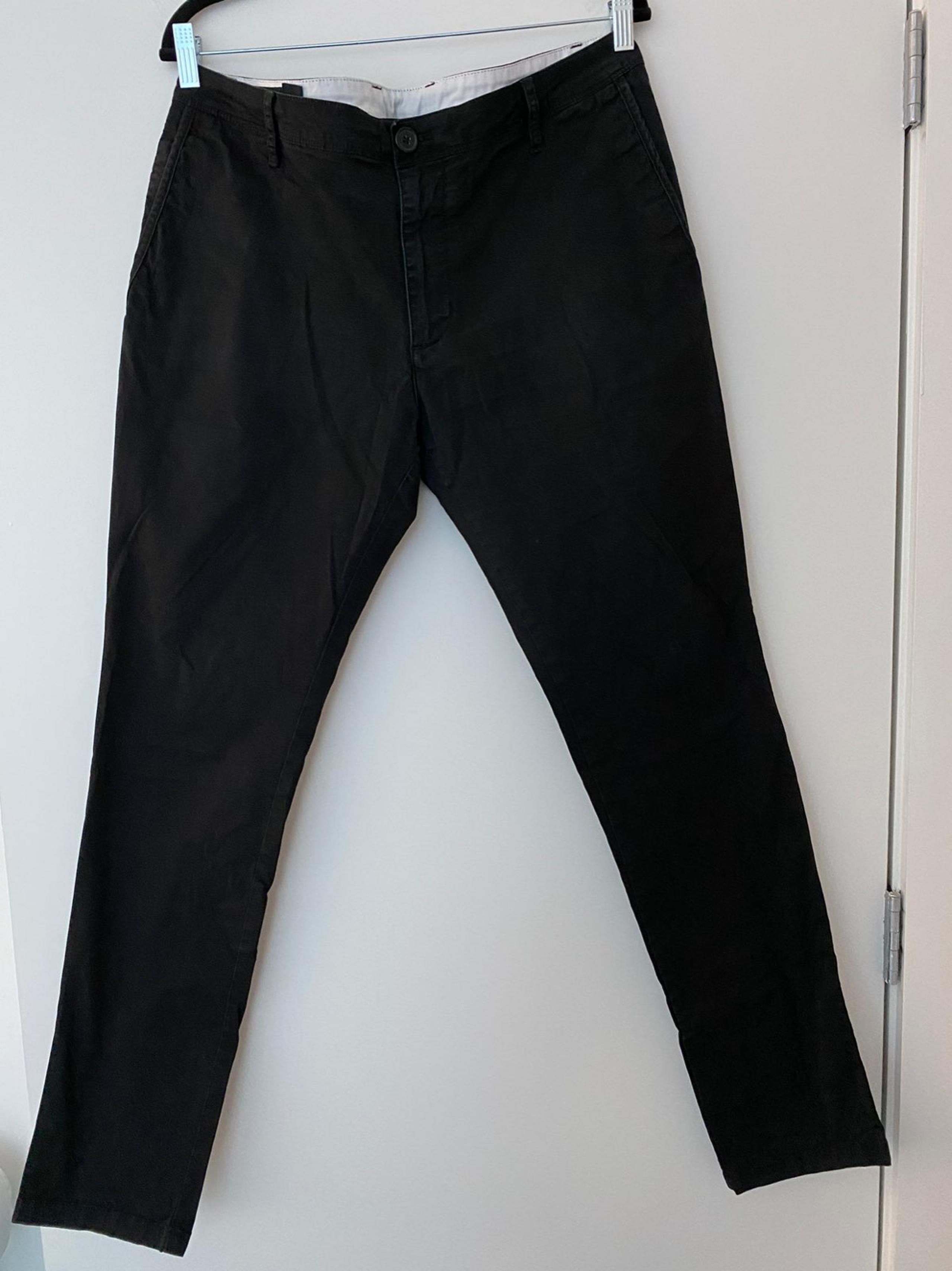 AX Armani Mens Black Moto Chino Pant