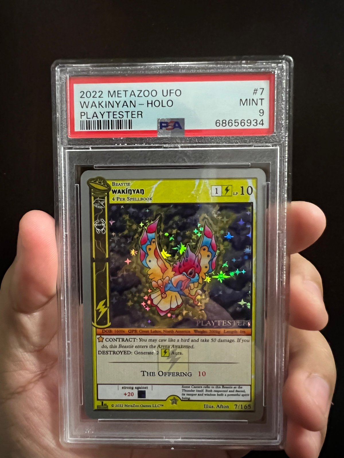 WAKINYAN FULL HOLO SILVER BORDER METAZOO PLAYTESTER CARD PSA 9 Pop 1!!!