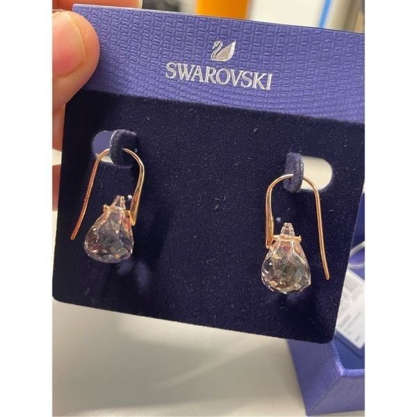 NIB Swarovski rose gold lunar drop earrings
