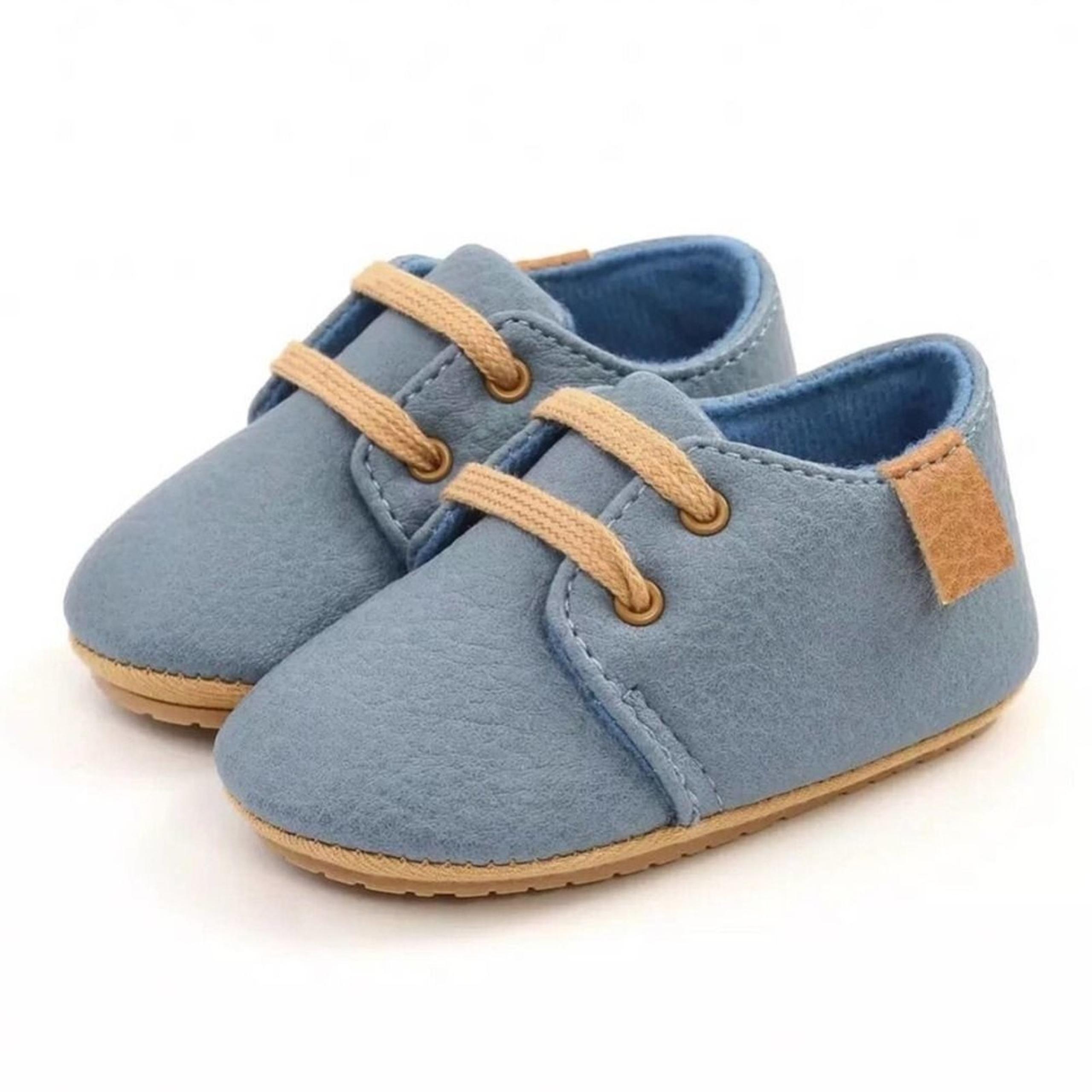 New Baby toddler leather boy girl shoes light blue size 3