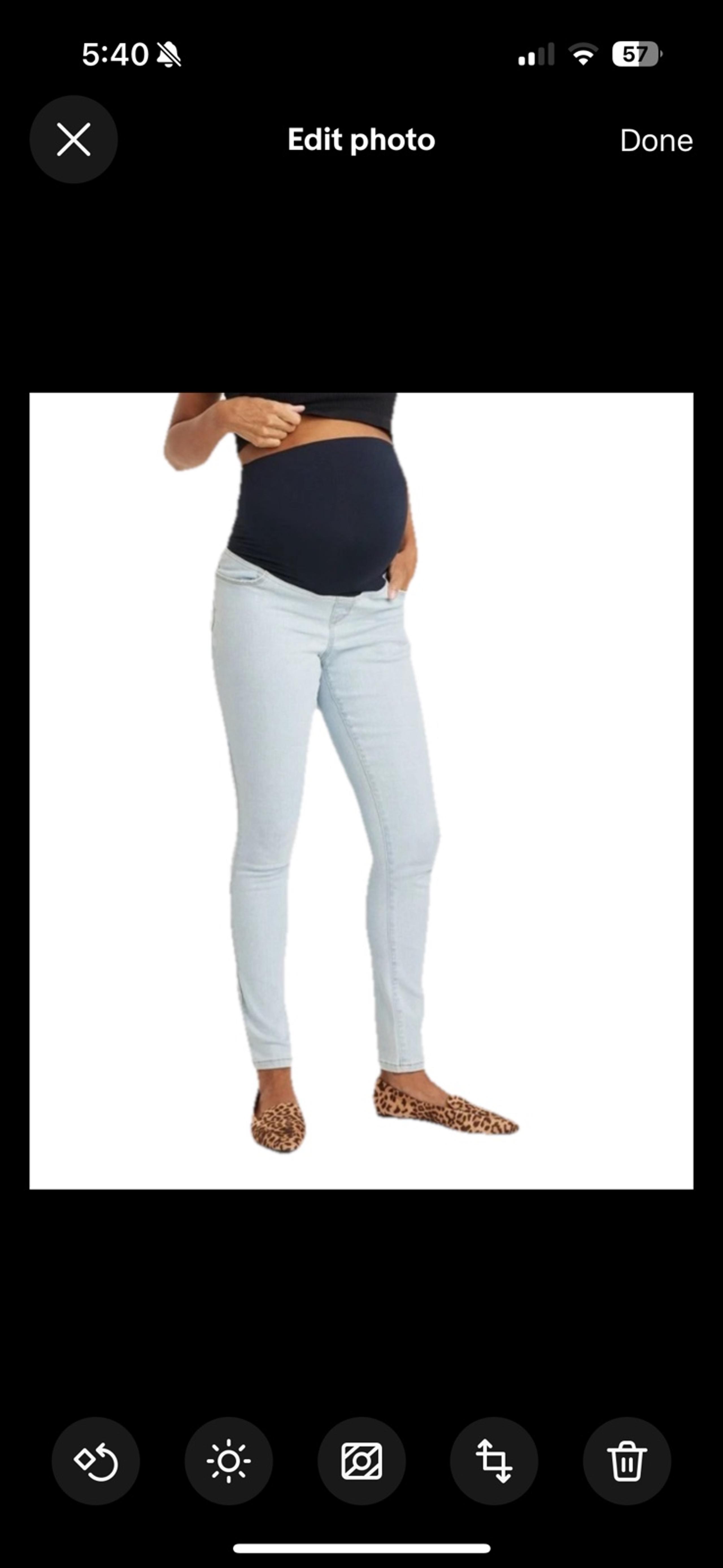 Isabel Women’s Over Belly Skinny Maternity Jeans Light Blue Denim Pants Size 4, - Isabel Maternity