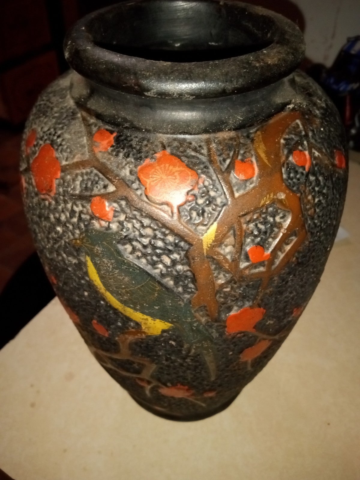 Vintage hand painted 1920 circa Japanese vase
