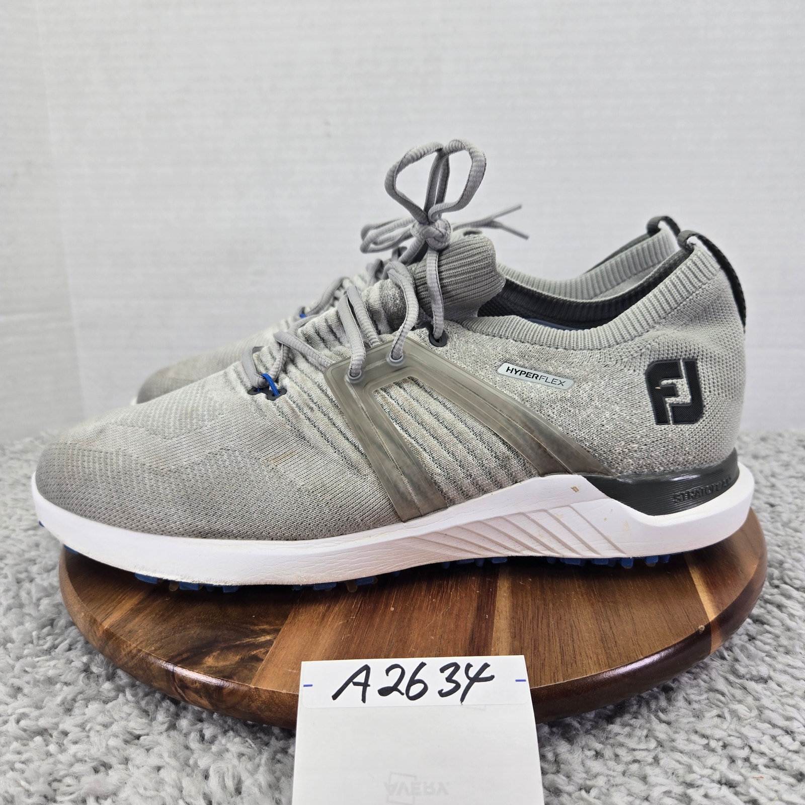 Footjoy Hyperflex Gray Knit Casual Athletic Spiked Golf Shoes Mens 11.5 W Wide