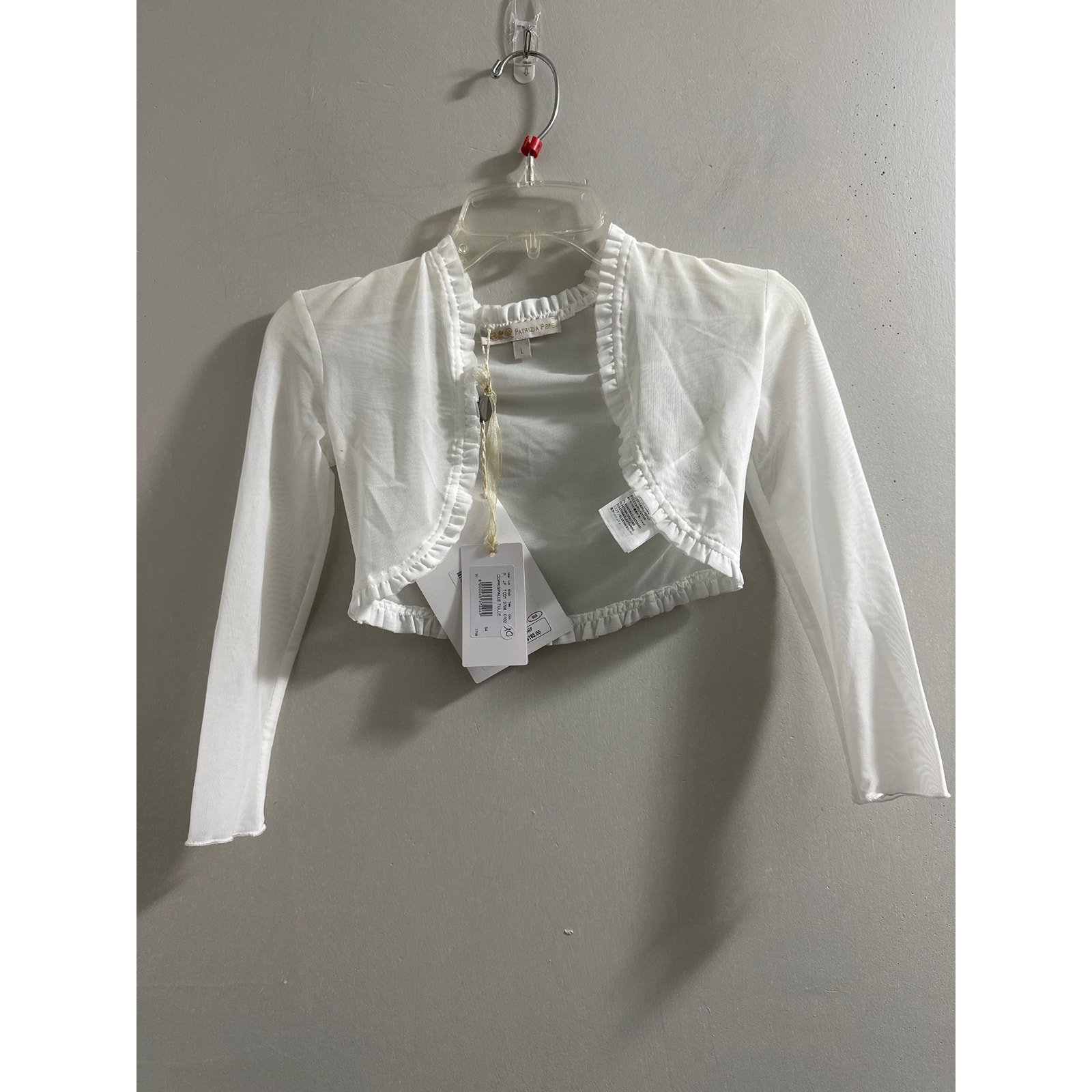 Patrizia Pepe White open cardigan shrug sheer size Large