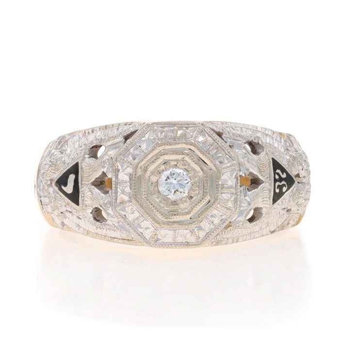 Yellow Gold Scottish Rite Men's 32nd Degree Ring 10k Dia Masonic Sz 9 1/4 LX4288