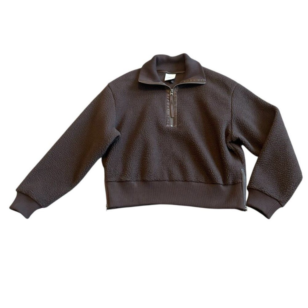 Varley Roselle Half-Zip Fleece Sweater Pullover Dark Brown Size Small Women's