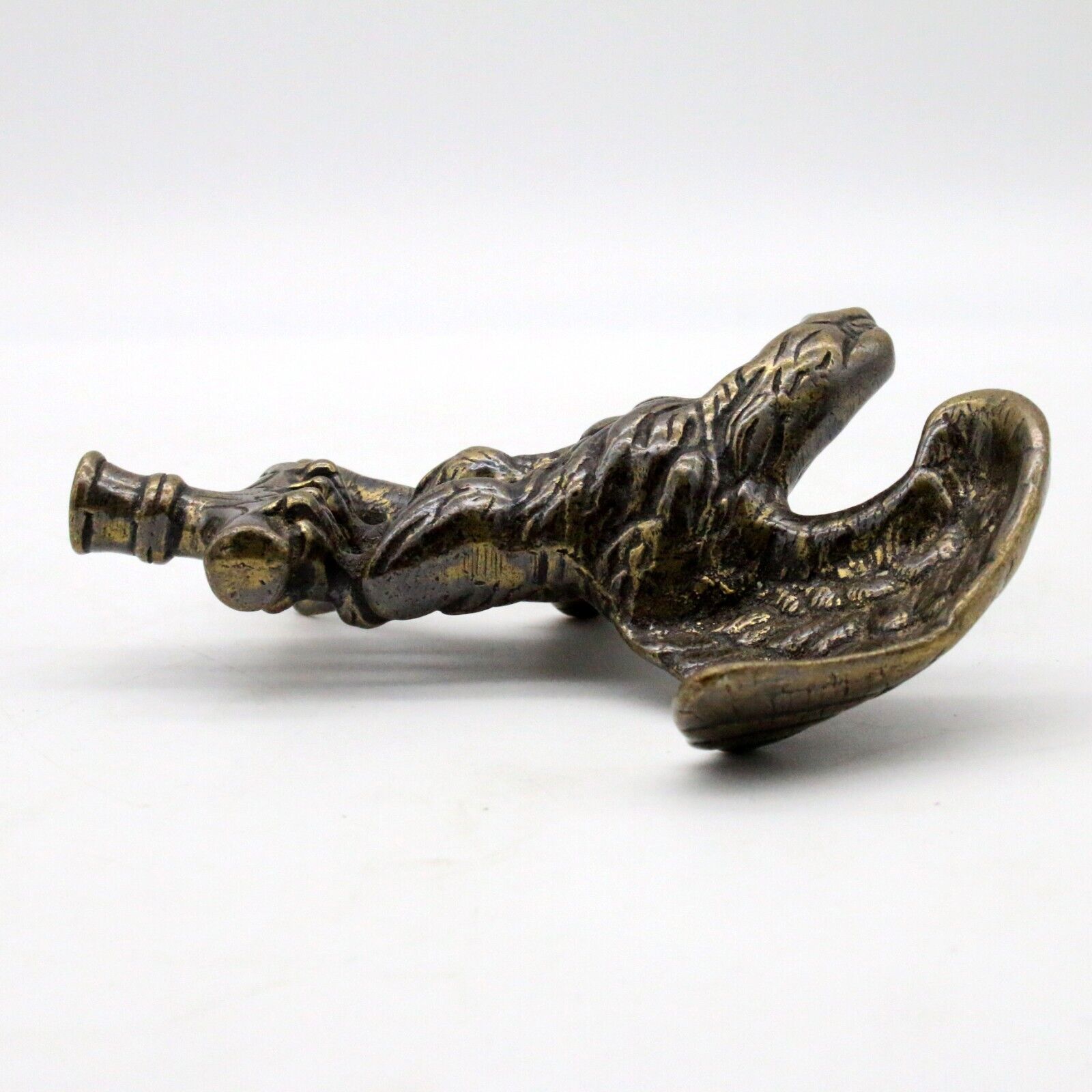 Brass American Eagle Flag Pole Topper Finial Federal Style 5"x 5" Threaded Base - detail