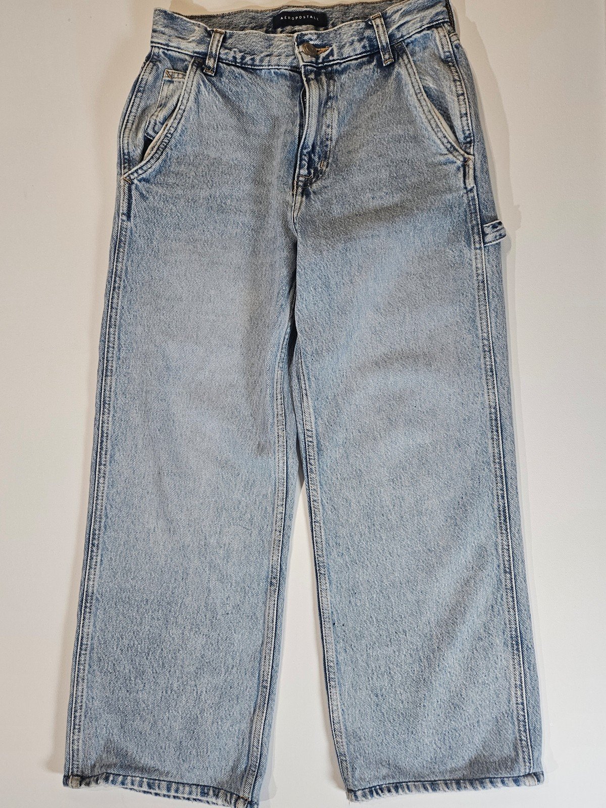 Aeropostale Jeans Womens Size 0 Light Wash 90s Baggy Style Wide Leg Retro Style