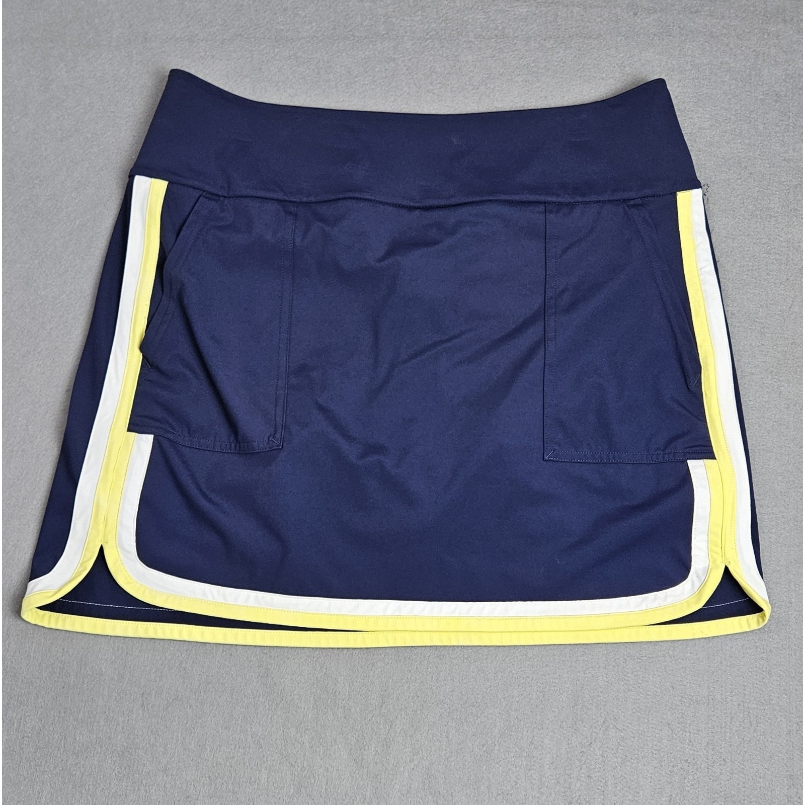 Kinona Womens Golf Skort Sz L Italian Fabric Nylon Stretch Pockets Athletic Blue