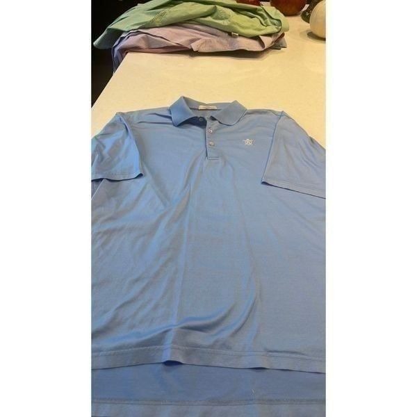 Peter Millar men’s golf shirt large double mercerized cotton excellent baby blue