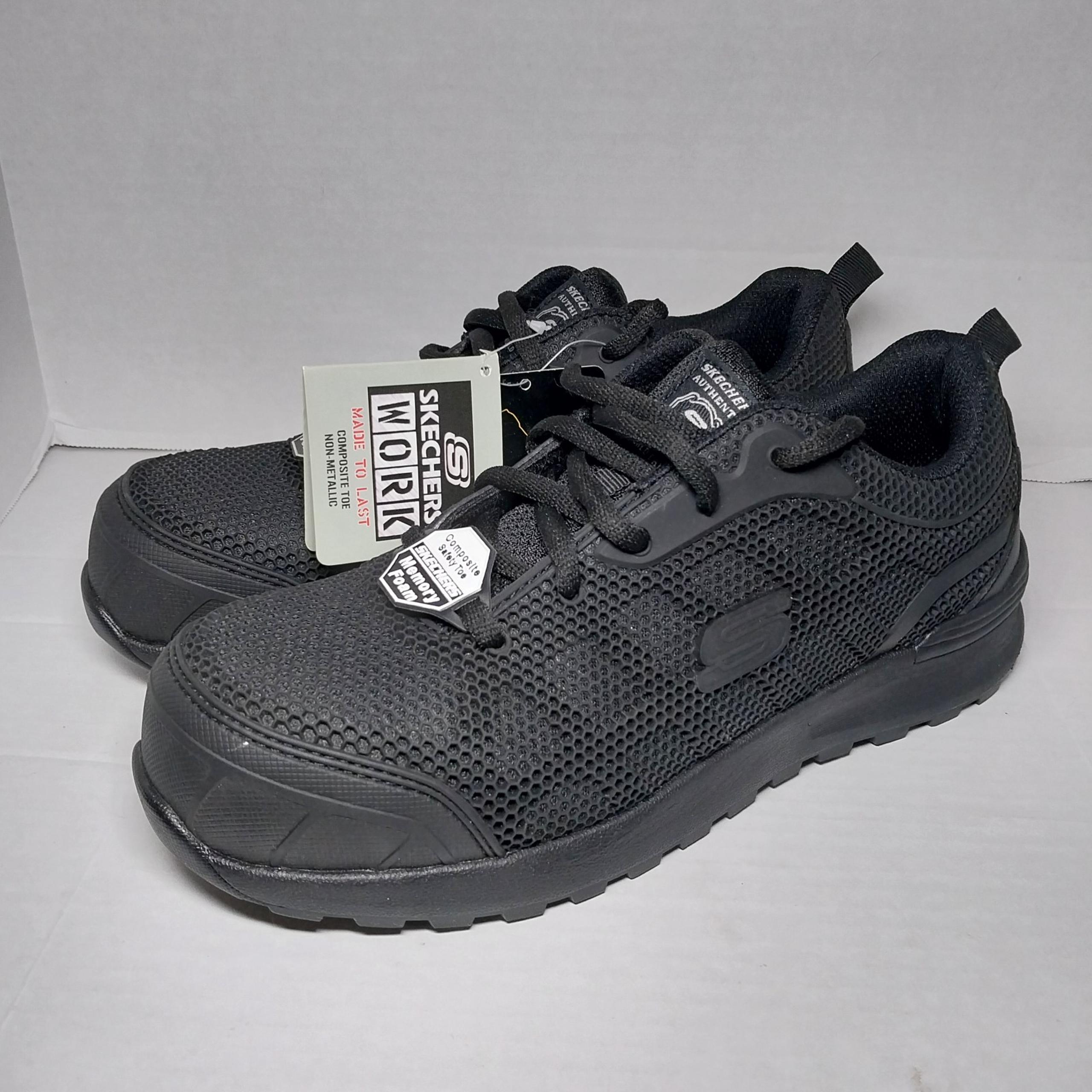 Skechers Electrical Hazard Comp Toe Work Memory Foam Sneakers Womens 8 Black New