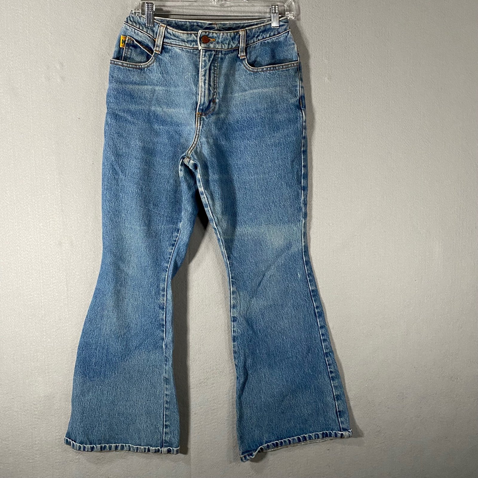 Vintage 90’s Cross Colours Bell Bottoms Denim Jeans USA Made Womans Size 9/10