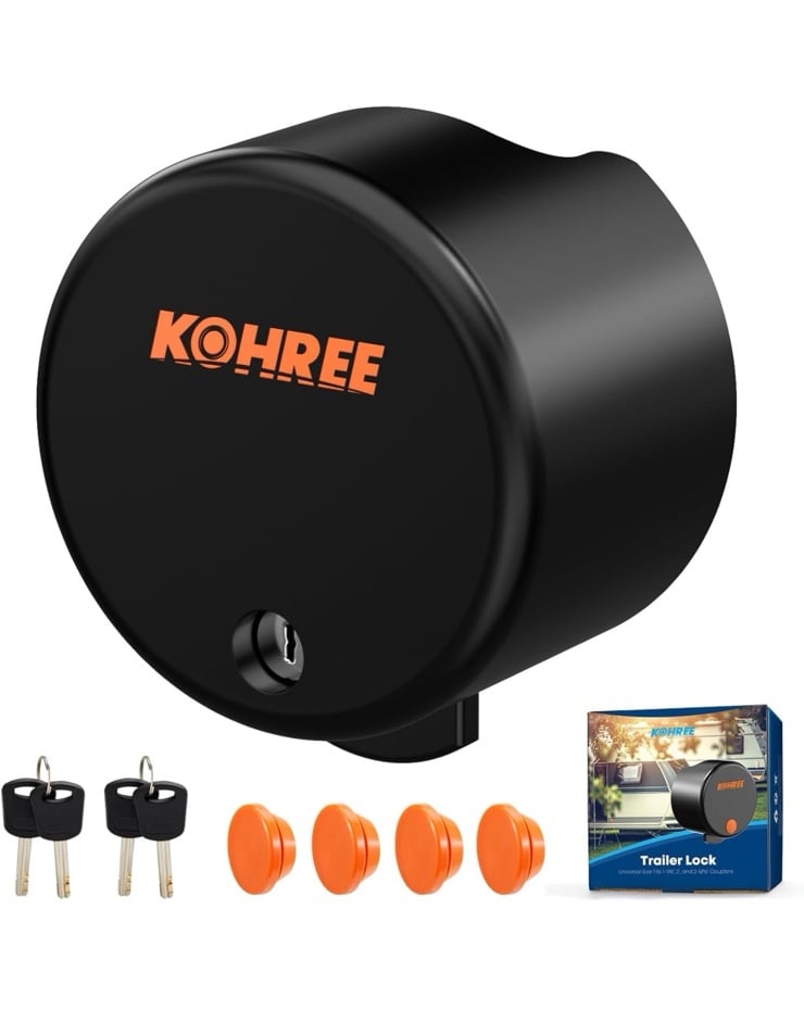 Kohree Heavy Duty Trailer Coupler Lock, RV Trailer Black