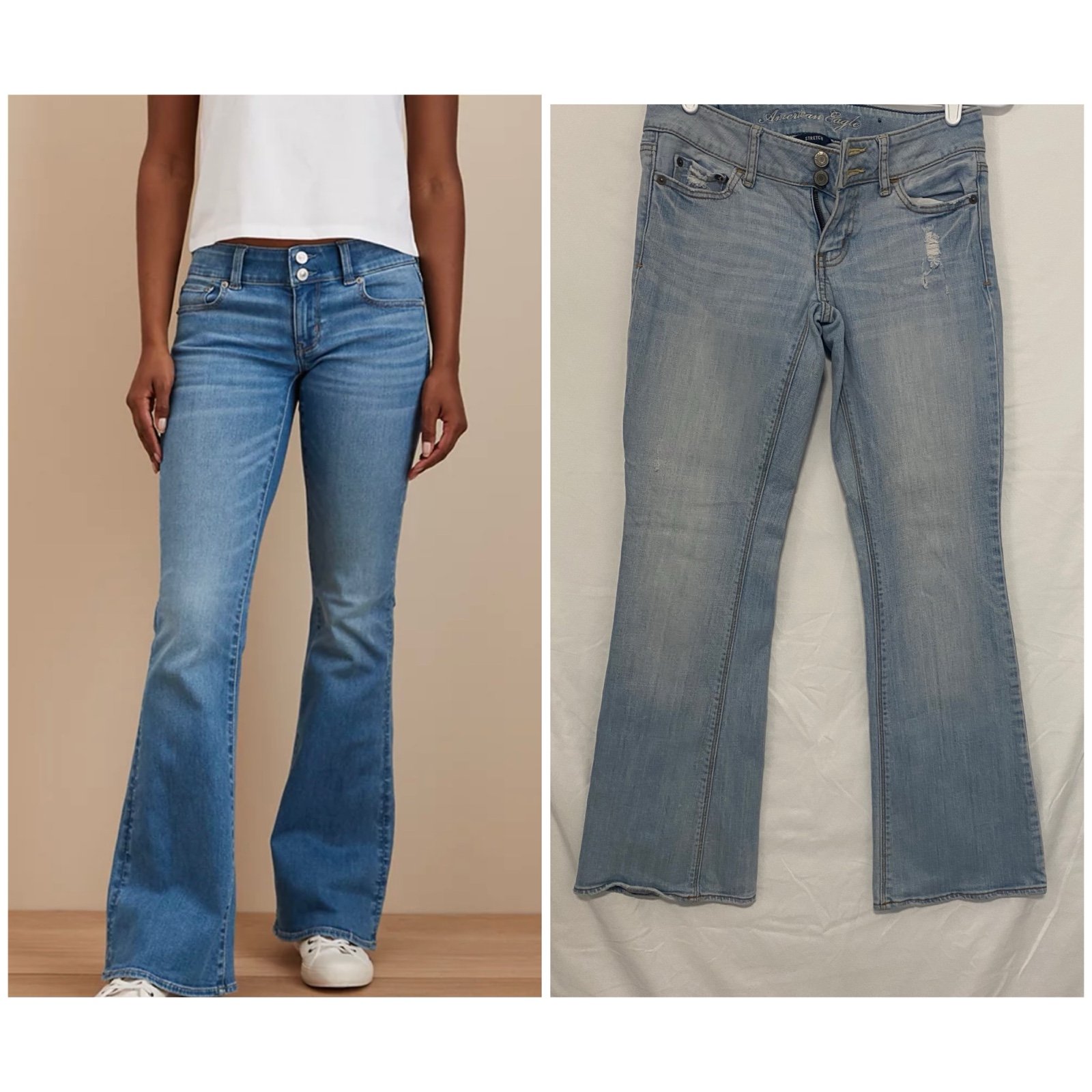 American Eagle Vintage Y2K Artist Stretch Jeans Size 2 Short in Light Wash