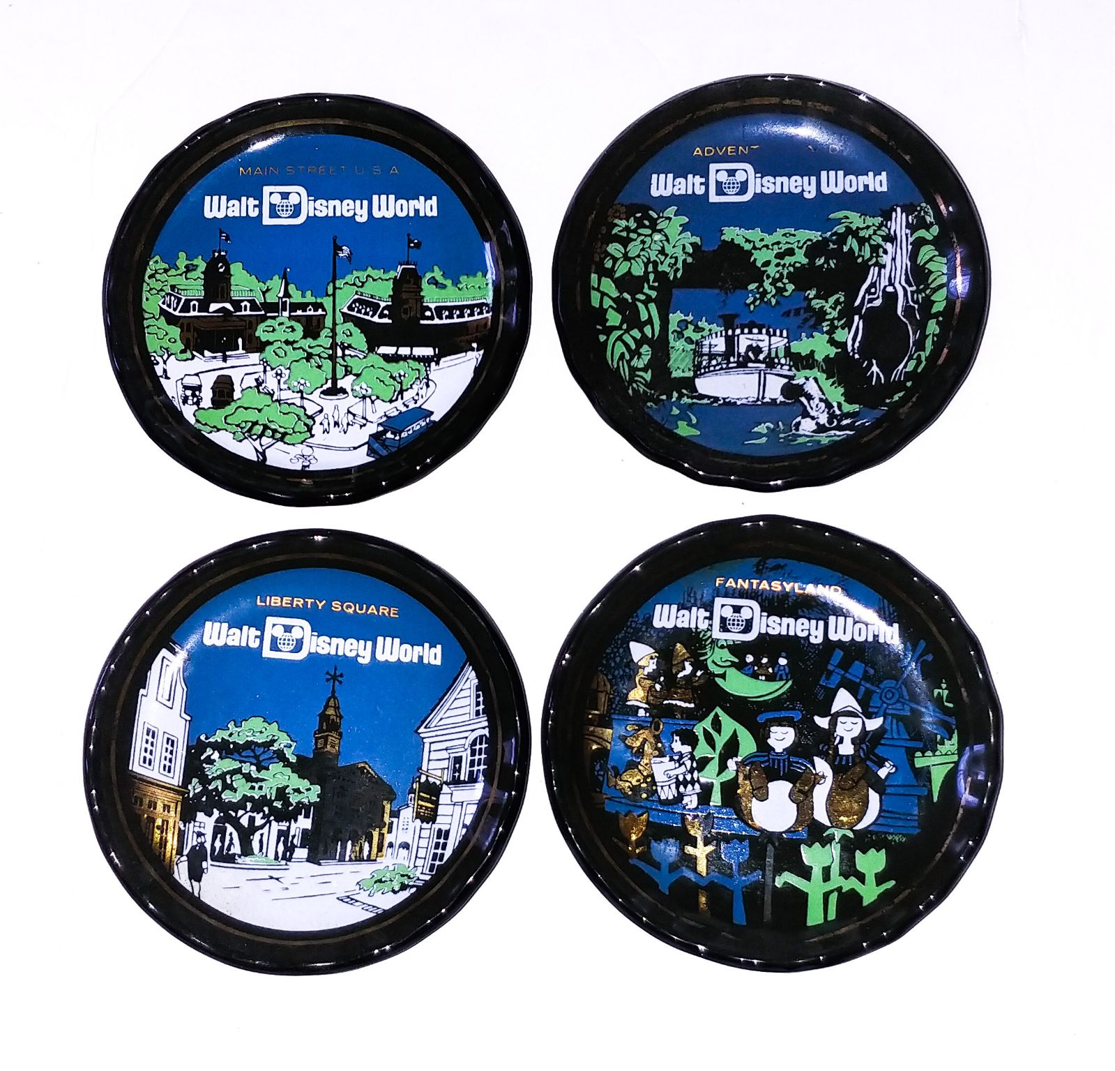4 Walt Disney World Glass Coasters Theme