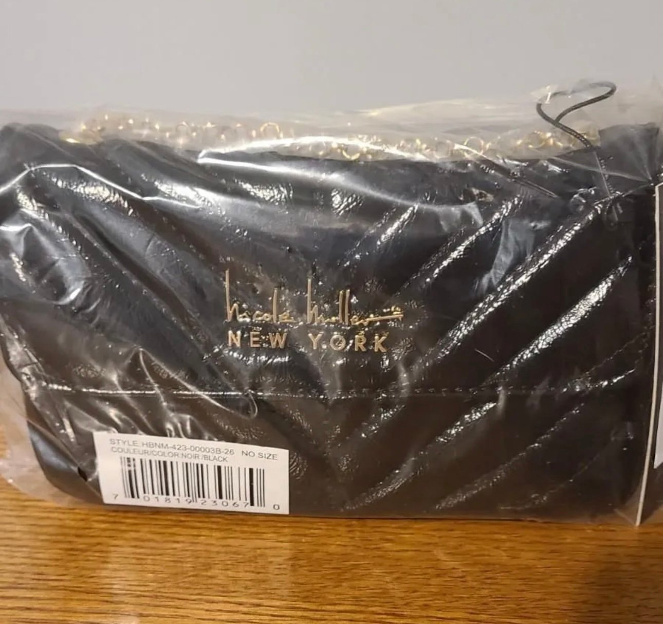 Nicole Miller Black Bag Small Short Shoulder Strap New