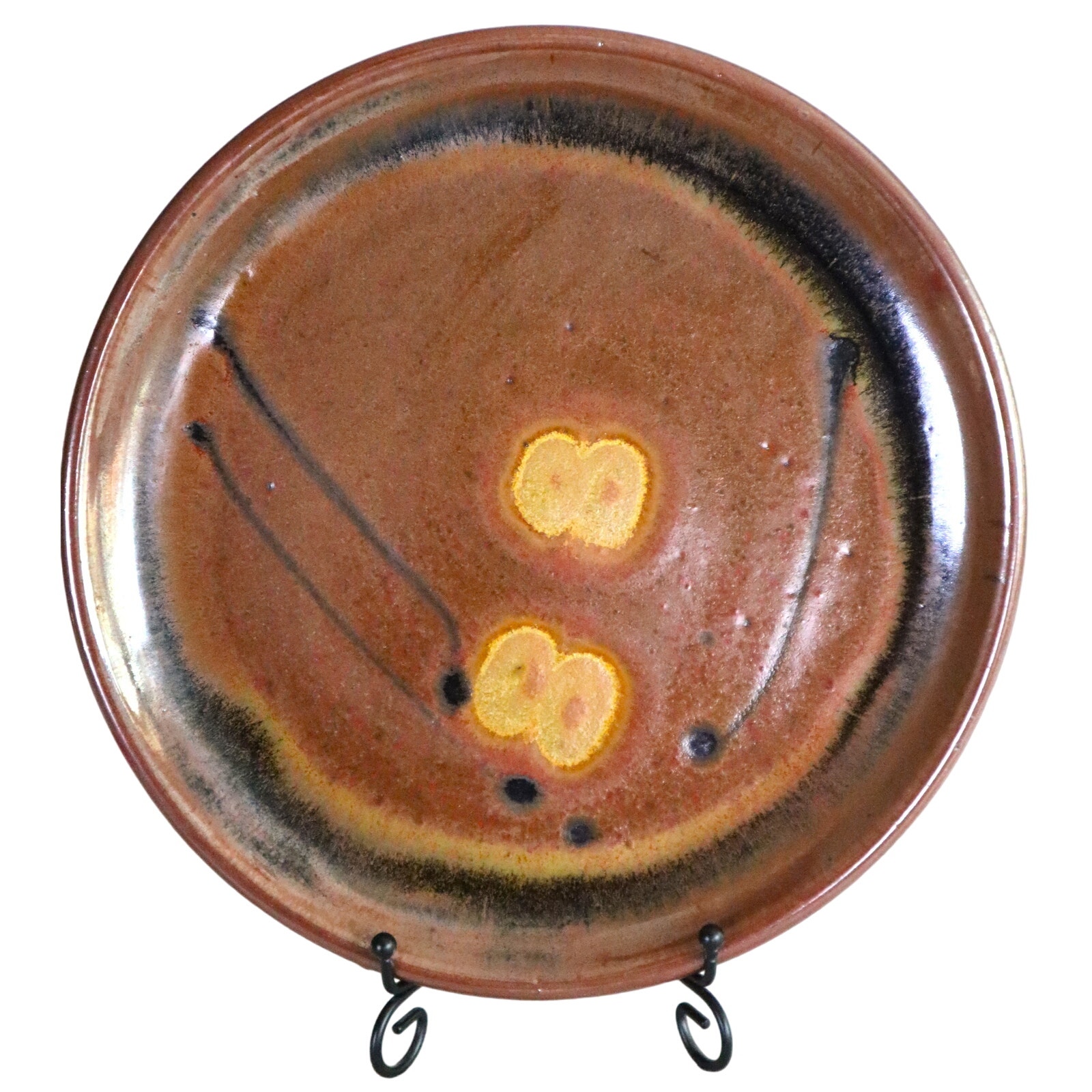 Vintage Maishe Dickman Mid Century Modern Stoneware Plate Platter 11 SIGNED
