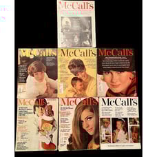 7 Vintage McCall's Magazine Lot 1960s MCM Mod Fashions Ads Home Decor Celebrity*