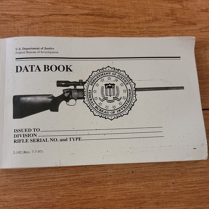 Vtg FBI DoJ Rifle Sniper Data Book 1997 Range Record Log Book Unused