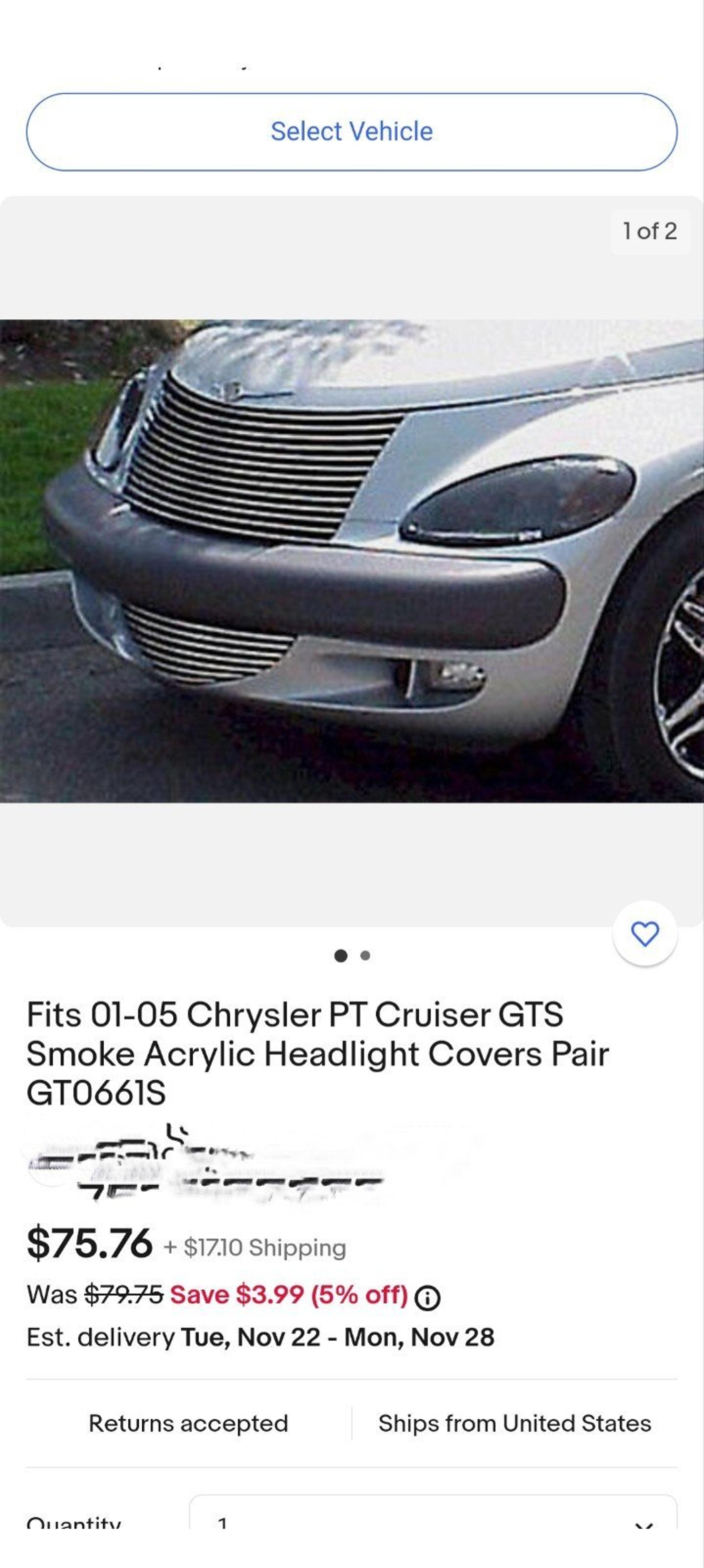 05 Pt cruiser headlight covers