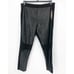 RACHEL ROY Women's Faux Leather Trim Knit Leggings Black 3X Plus Stretch NWT
