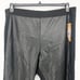 RACHEL ROY Women's Faux Leather Trim Knit Leggings Black 3X Plus Stretch NWT