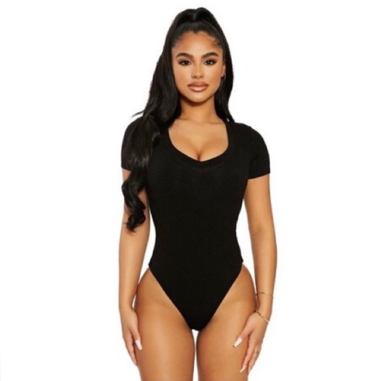 Naked Wardrobe The NW V-Neck Bodysuit