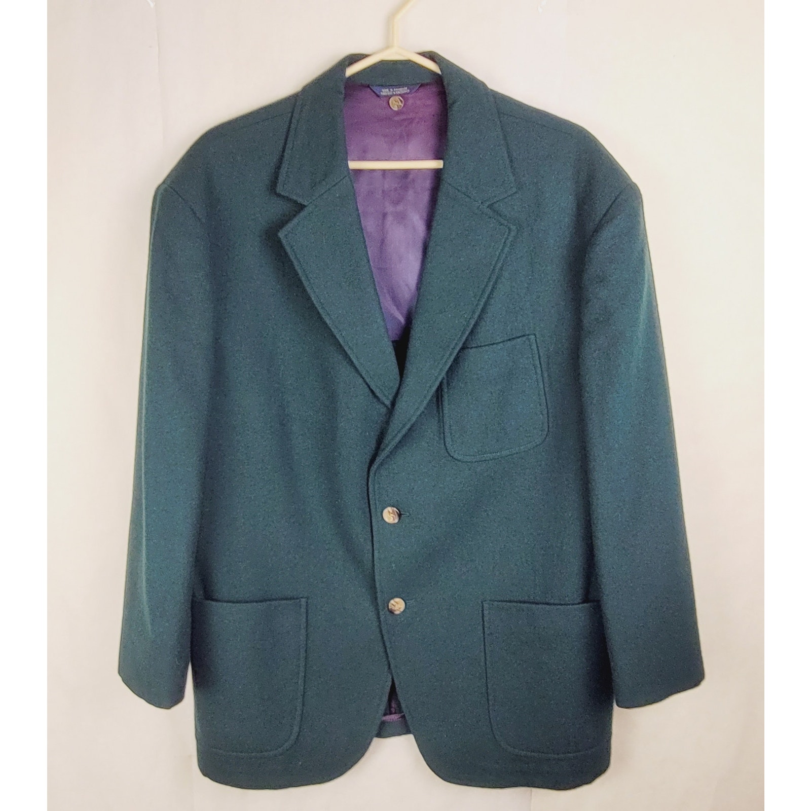 Tommy Hilfiger mens green classic wool blazer jacket Size medium retro holiday