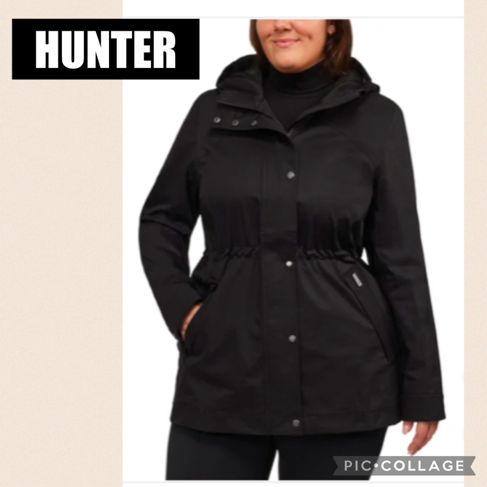 NWT HUNTER Black Water Resistant Jacket Large