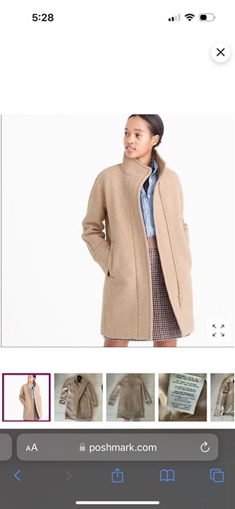 J Crew Stadium Cloth by Nello Gori Cocoon Wool Blend Coat in Sand Size 0
