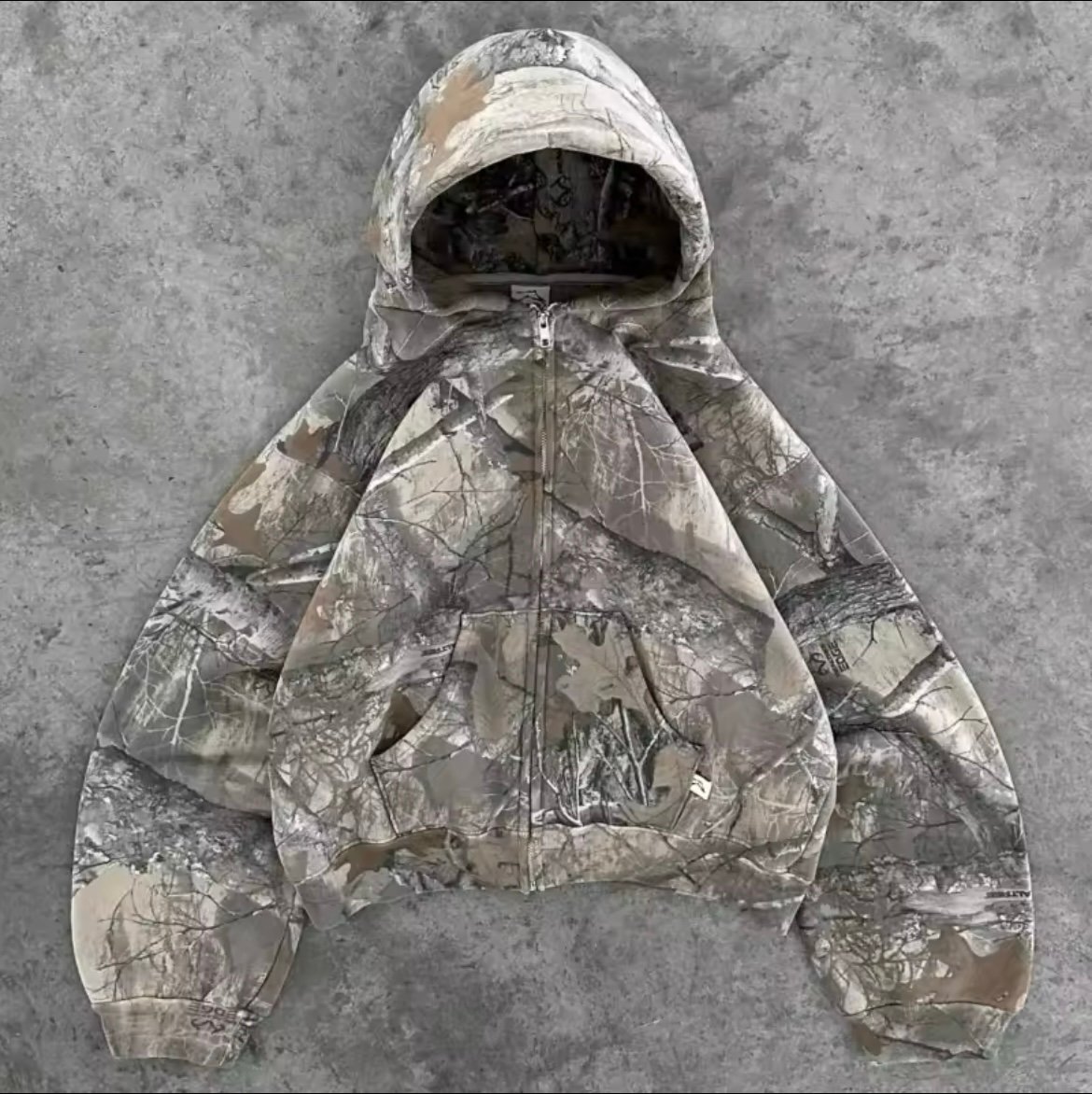 Zip Up Camo Hoodie
