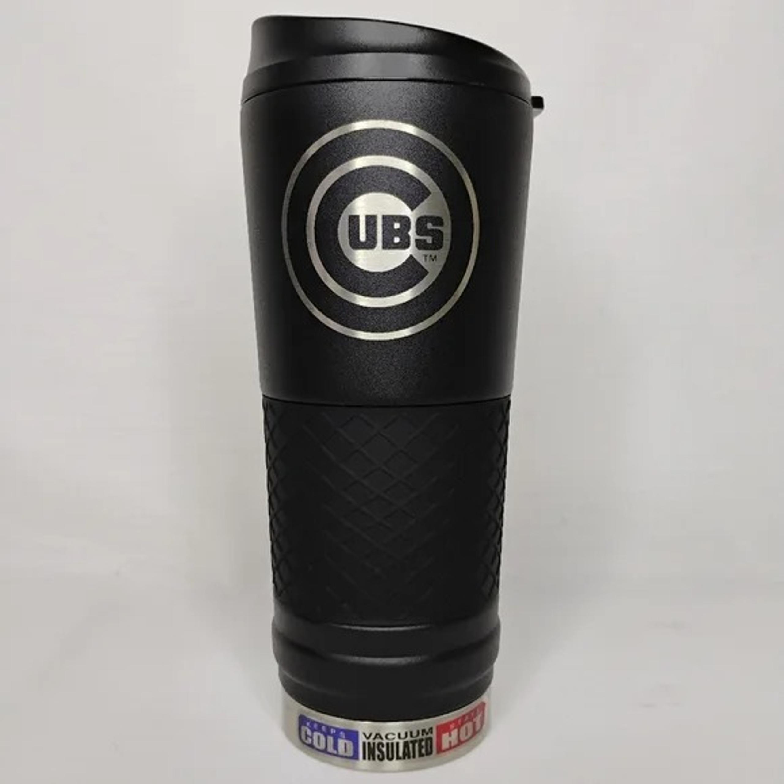 MLB Chicago Cubs 24oz Black Stealth Draft Insulated Tumbler Coffee Cup Thermos