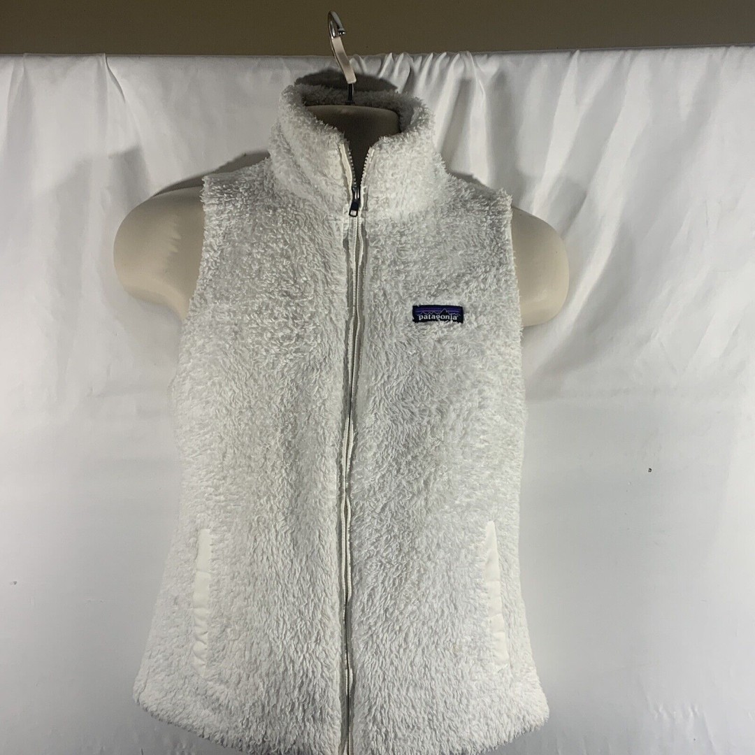 Patagonia Los Gatos Deep Pile Fleece Vest Womens Medium Birch White Sherpa