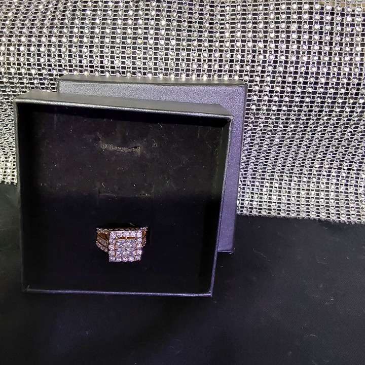14k gold overlay womens ring, 18k gold overlay mens