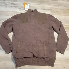 Beretta Techno Winshield Sweater Womens XL Brown Wool Blend 1/2 Zip Shooting NWT