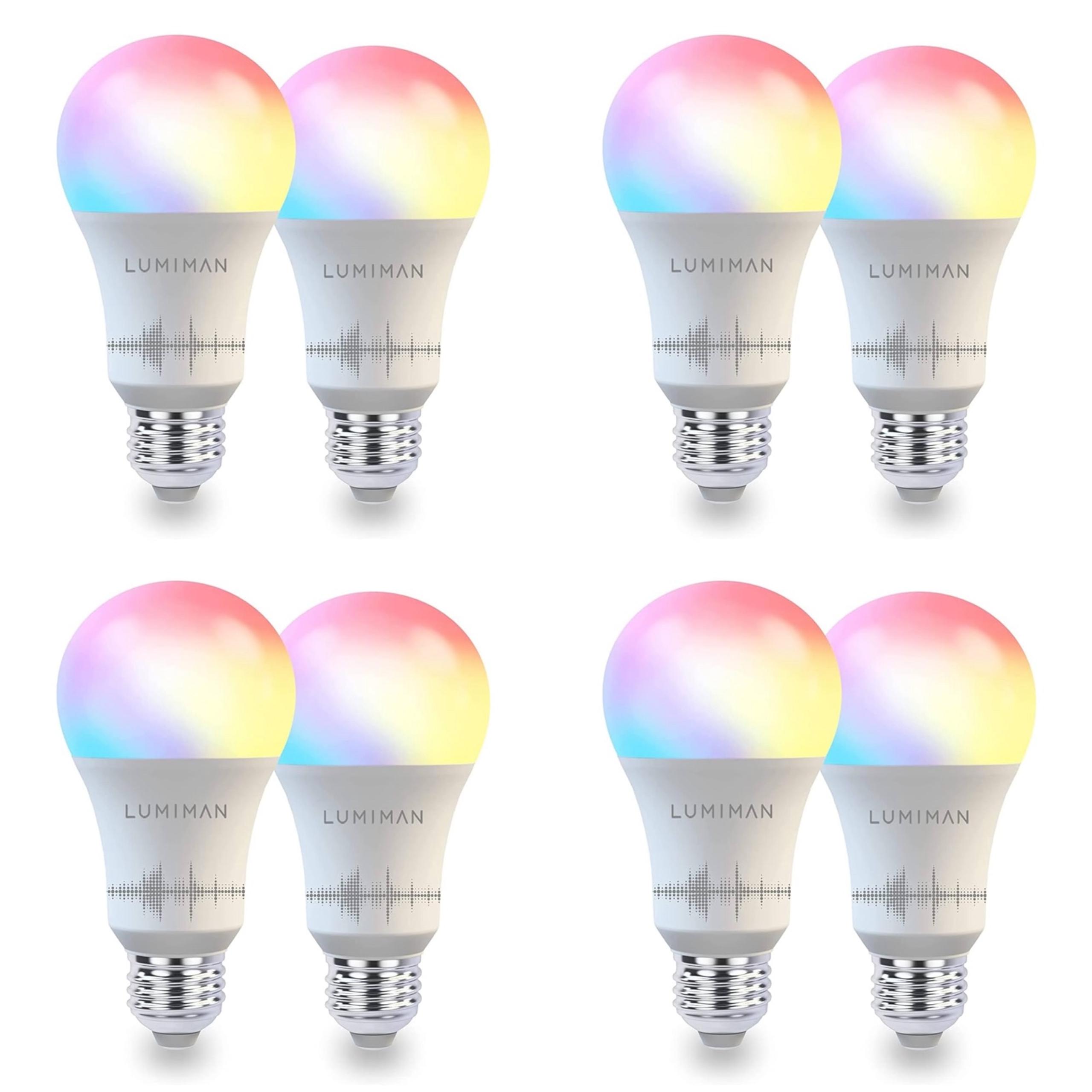 Lumiman Smart WiFi Light Bulb, LED RGBCW Color Changing 9 bulbs set bundle - Google
