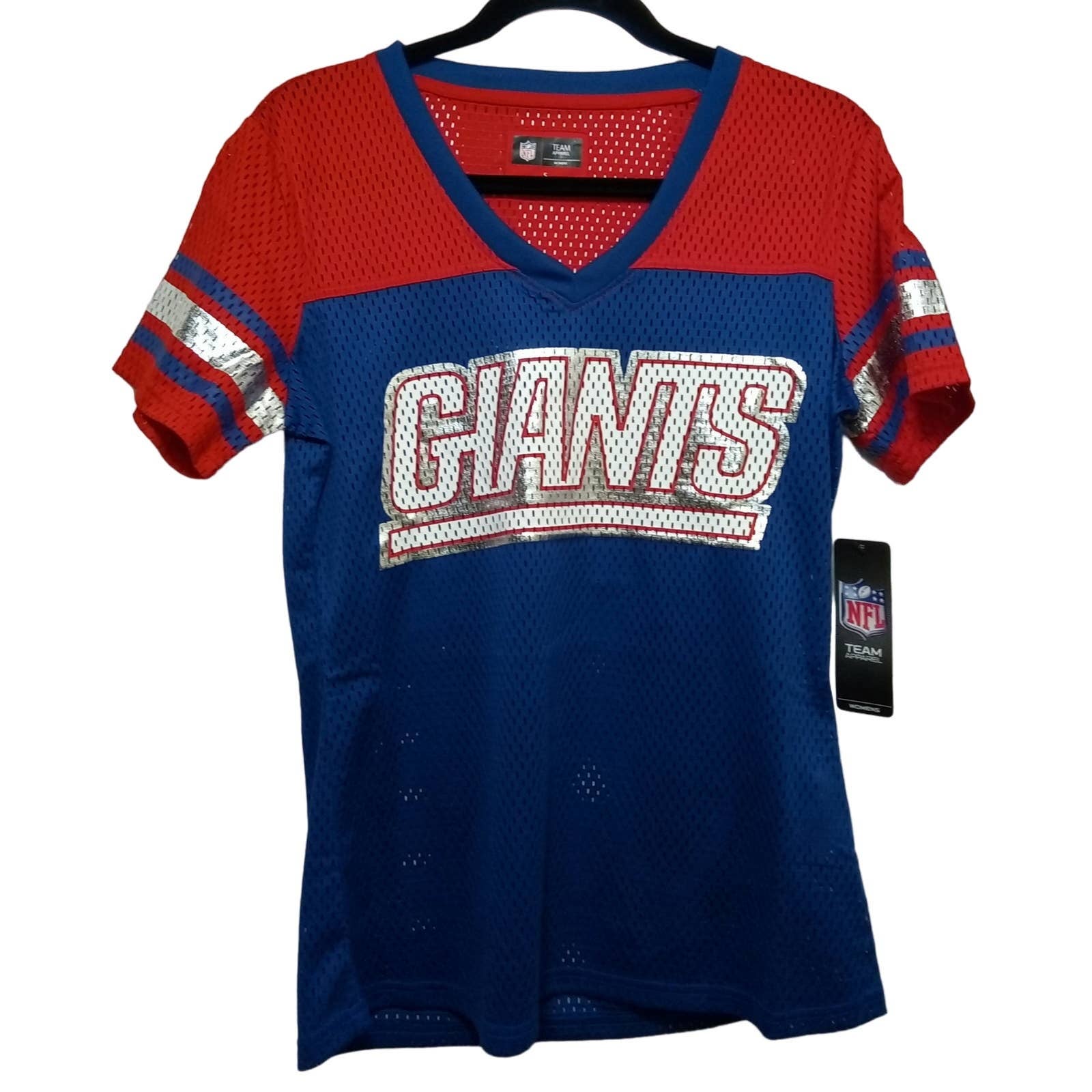 NFL Team Apparel Women’s Giants V-Neck Top Size Small