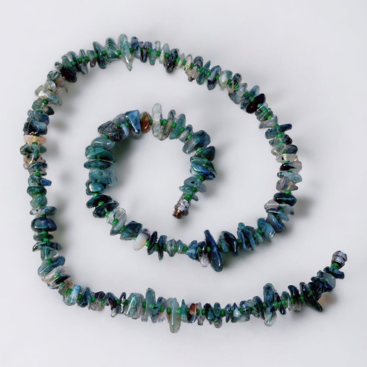 Vintage moss agate necklace